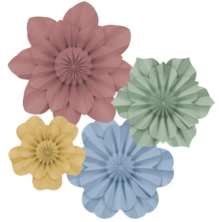 Teacher Created Resources Cottage Charm Paper Flowers, 4-Piece Set 8353