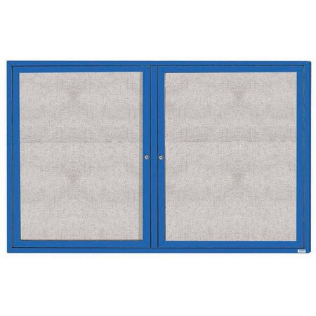 Aarco Outdoor Enclosed Bulletin Board w/ Al Frame, Powder Coated Blue, 48''Hx72''W ODCC4872RB