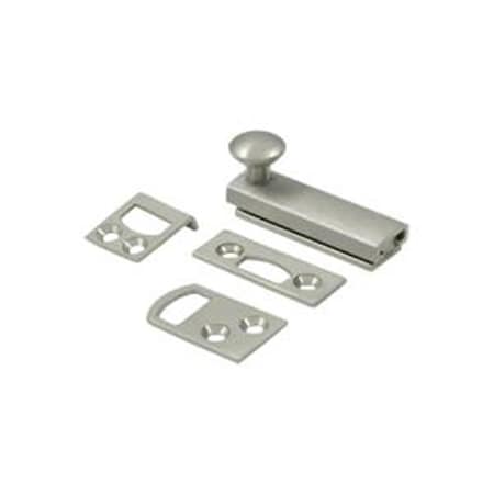 Dendesigns 2 in. Heavy Duty Surface Bolt with Concealed Screw, Satin Nickel, Solid DE2667002