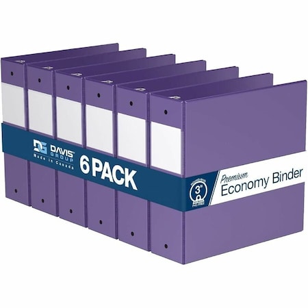 Davis Group Premium Economy, Round Ring, Binder, (Purple, 3"), PK6 2314-69-06