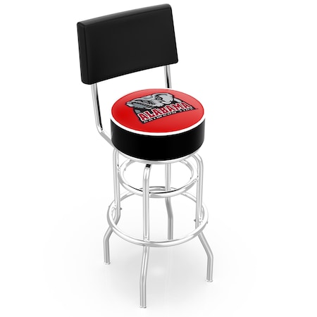 Holland Bar Stool Co 30" Chrome 2-Ring Alabama Swivel Bar Stool, Back L7C430AL-Ele