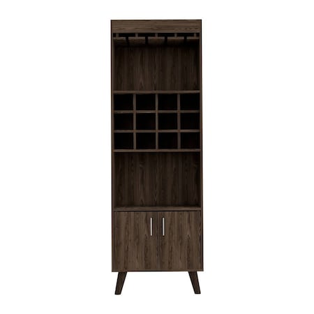 Homeroots 24in Walnut Wood Bar Cabinet With Two Doors 478383
