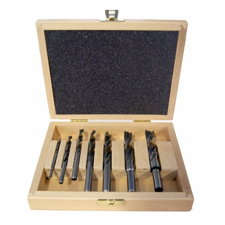 Fisch Brad Point Drill Hs Dbl. Flute 7 Pcs Set Incl. 1/8 in - 1/2 in Dia 013C00007K01