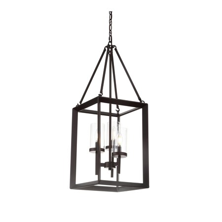 Jonathan Y Anna 12" 3-light Metal/Glass LED Pendant, Oil Rubbed Bronze JYL7412A