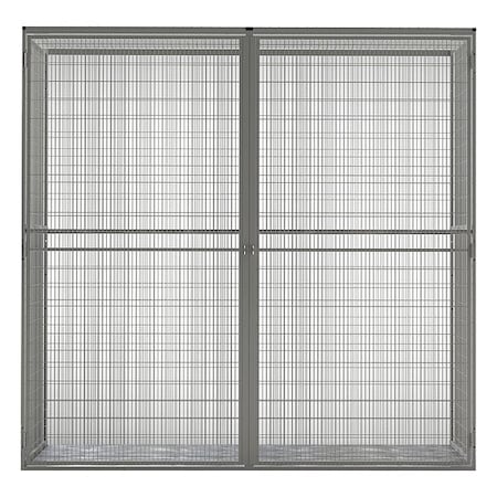 Folding Guard Bulk Storage Locker Starter, 96 in W, 25 in D, 93 in H, 1 Shelves, 2 Doors LCD-9625SKB3
