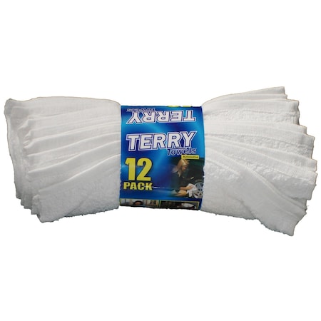 Ocean Access Cleaning Towel, 17 Inch Length x 14 Inch Width, White, Terry Cotton, Machine Washable, 12PK SW56106