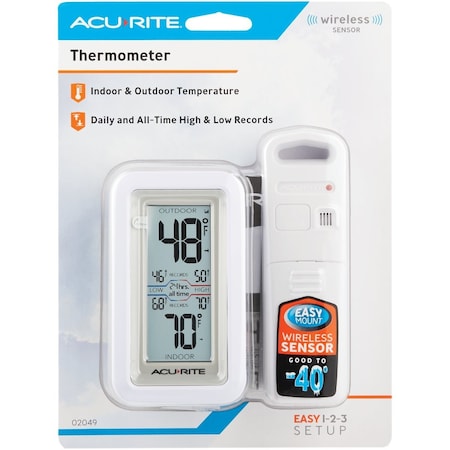 Acurite Acu-Rite Digital Thermometer with Indoor/Outdoor Sensor 02049A1