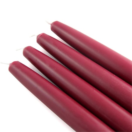 Vaser Designs 12 in. Taper Candles, Burgundy - 12 Piece VA2593451