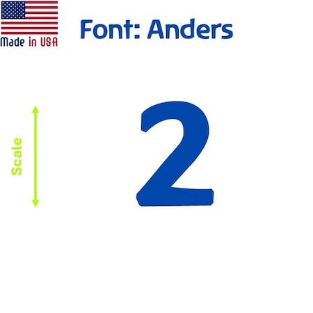 Aacc Self-Adhesive Vinyl Number: 2, Size: 8 in. Color: Blue Font: Anders, 24PK AACC-Anders-N2-Blue-I8x24