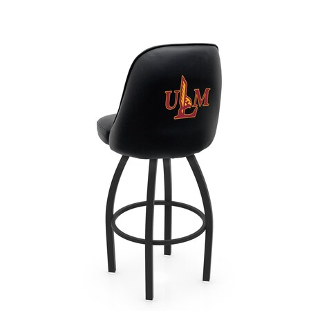 Holland Bar Stool Co Logo Grizzly Louisiana-Monroe 36 in. Swivel Bar Stool with Black Wrinkle Finish L048