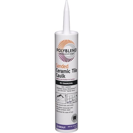 Custom Building Products Polyblend 10.5 Oz. No, 60 Charcoal Sanded Ceramic Tile Caulk PC6010S-6