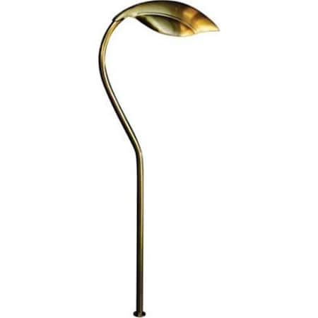 Feeltheglow 12V JC Brass Leaf Top Path Light - Brass FE2938328