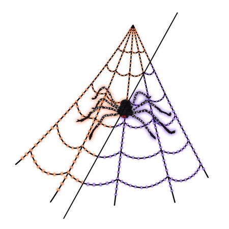 Celebrations Orange/Purple 496 ct 16 ft. LED Prelit Web Hanging Decor SPWBLA