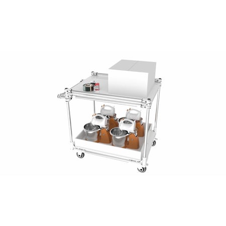 Trilogiq 2-Level Compartment Cart 2 Flanges Per Level With Horizontal Hand Bar. 49C-9