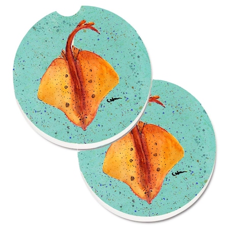 Carolines Treasures Stingray Set of 2 Cup Holder Car Coaster 8532CARC