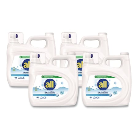 All Free Clear HE Laundry Detergent, 118 oz Bottle, 4PK 72613 47463