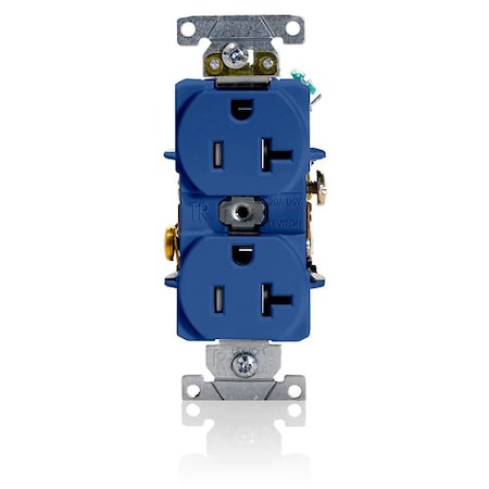 Leviton Duplex Receptacle, 20A, Blue, 125V T5362-BU