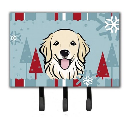 Carolines Treasures Winter Holiday Golden Retriever Leash and Key Holder BB1701TH68