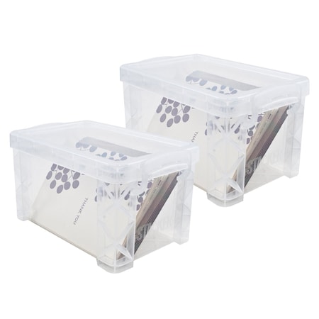 Super Stacker Clear Plastic Stacking Storage Box, 3X5 in, 2PK 40307