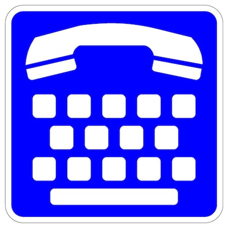 Sign Solutions Usa Telecom Device Deaf (Symbol), 30 in W x Square, Aluminum Sign DUS12DWT3030D9-21