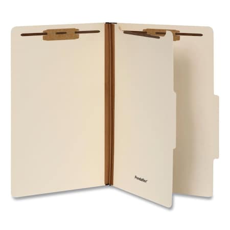 Pendaflex Top Tab Classification Folders, 2/5-Cut Tab, Exp 1.75", 1 Divider, 4 Fasteners, Legal, Manila, 10PK 98621P
