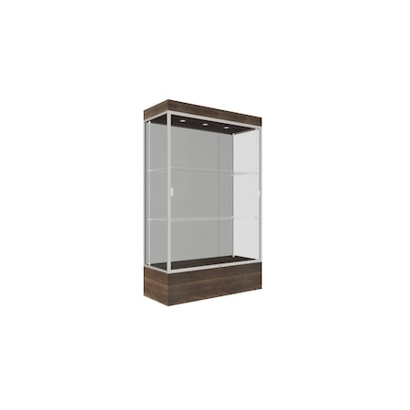 Ghent 76''H x 48''W x 20''D Edge Display Case 12'' Base w/ Harbor Back & Satin Frame 94LFHB-SN-CTK