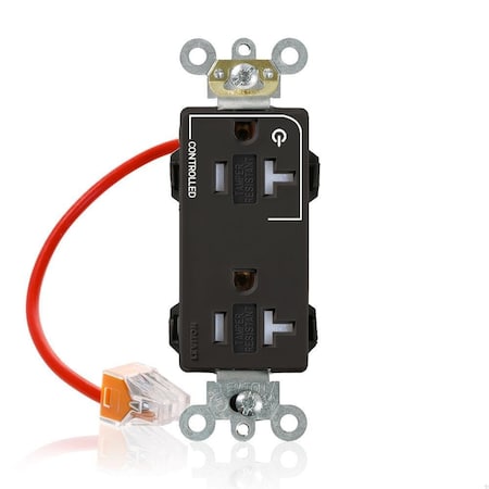 Leviton Straight Blade Receptacle, 5-20R, 20 A, 125V AC, Flush Mount, Self-Grounded MT163-1CE