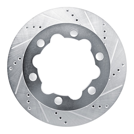 Dynamic Friction Co DFC Brake Rotor - Drilled and Slotted - Silver 631-63134R