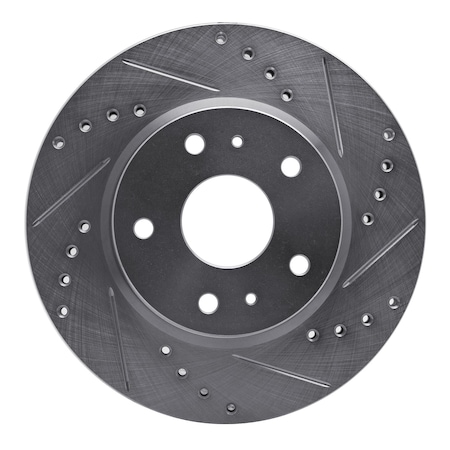 Dynamic Friction Co DFC Brake Rotor - Drilled and Slotted - Silver 631-01004R