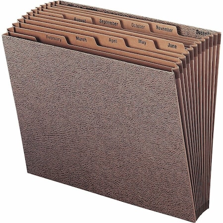 Smead TUFF Expanding File, Monthly JanDec 12 Pockets, Letter Size, Red SMD70488