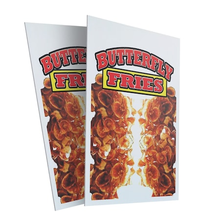 Signmission Butterfly Fries, Plastic Signs Only 24 Inch x 36 Inch, Corrugated Plastic, 2PK CSB-2436-2PACK-Butterfly Fries