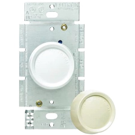Lutron Fan Control Switch, 120V, 1.5A, White Plate FSQ-2FH-DK