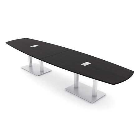 Skutchi Designs Arc Boat Conference Table, 45 in W, 168 in L, Black HAR-ABOT-48x168-DOU-U999T19-ESIL
