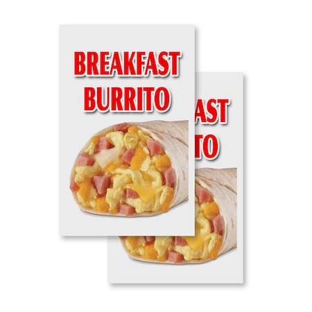 Signmission Breakfast Burrito, Vinyl Decals Only 24 Inch x 36 Inch, Vinyl Decal, 2PK DSB-2436-2PACK-Breakfast Burrito