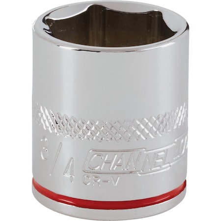 Channellock 3/8'' Drive 3/4'' 6-Point Shallow Standard Socket 302676