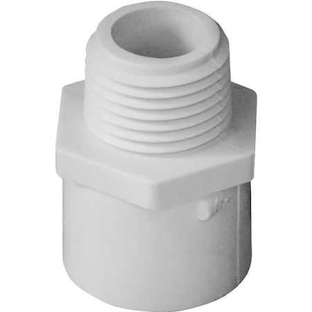 Genova LASCO Pipe Adapter, 12 in, MPT x Slip, PVC, White, SCH 40 Schedule, 600 psi Pressure 436005BC