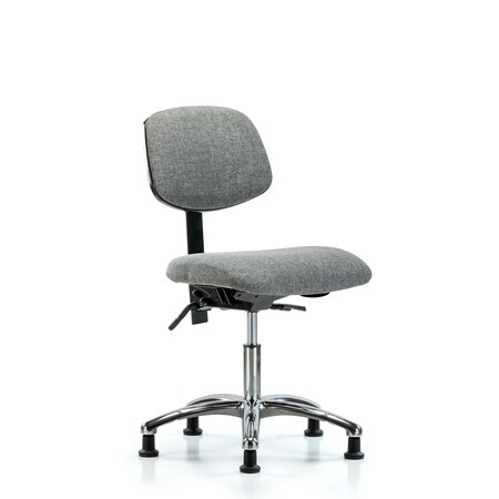 Blue Ridge Ergonomics Desk Chair Desk Chair, Fabric, Chrome Tilt Glides, Gry, No Arms, 19" to 24" Height, Fabric, Grey BR-FDHCH-CR-T1-A0-RG-F44