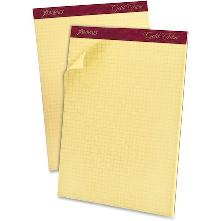 Ampad Medium Weight Quadrille Pads  Letter, Yellow, 50PK TOP22143