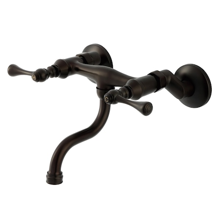 Kingston Brass Double-Handle Wall Mount Bathroom Faucet, Oil Rubbed Bronze KS2115BL