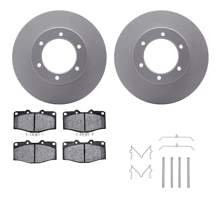 Dynamic Friction Co DFC GEOSPEC Coated Rotor- Heavy Duty Brake Pad includes Hardware 4412-76003