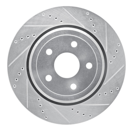 Dynamic Friction Co DFC Brake Rotor - Drilled and Slotted - Silver 631-42008R