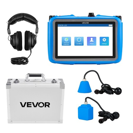 Vevor Pipe Water Leak Detector for Indoors 1Hz-10000Hz 7 in Touchscreen 2 Sensors VEVOR-L50