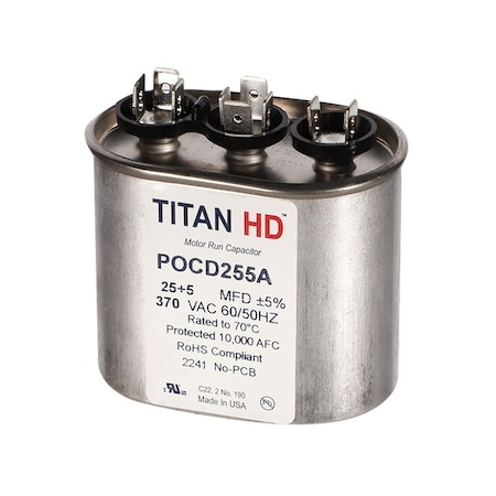 Diversitech TITAN HD 25+5MFD, 370V, OVAL POCD255A