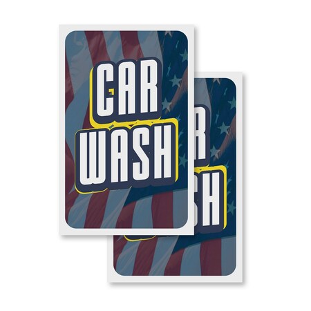 Signmission Car Wash, Vinyl Decals Only 24 Inch x 36 Inch, Vinyl Decal, 2PK DSB-2436-2PACK-30354
