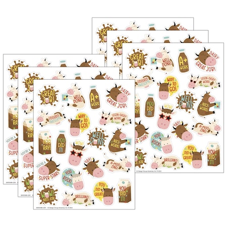 Eureka Brown Cows Chocolate Milk Scented Stickers, 80-Piece Set, 6PK 650338