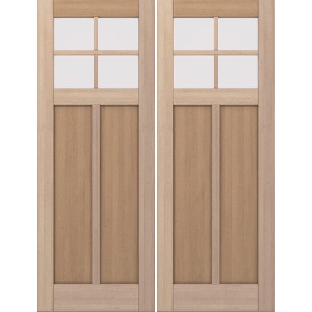 Doornmore CRF-P2G4, 74.5" x 98" ( 2x36" Door) Right Hand, Mahogany SDL 4 Lite Exterior Door CRF-P2G4-SW-3696_2_RI