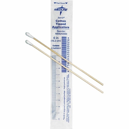 Medline Cotton-Tipped Applicators, 6in, 100PK MDS202000