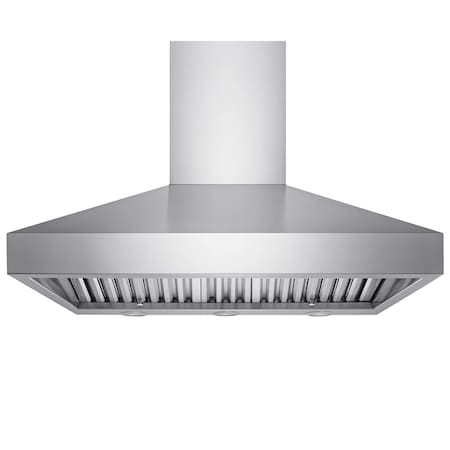 Victory 48-Inch 750 CFM Wall Mount Range Hood in Stainless Steel, Baffle Filters, Dimmable LED Lights Twister-48