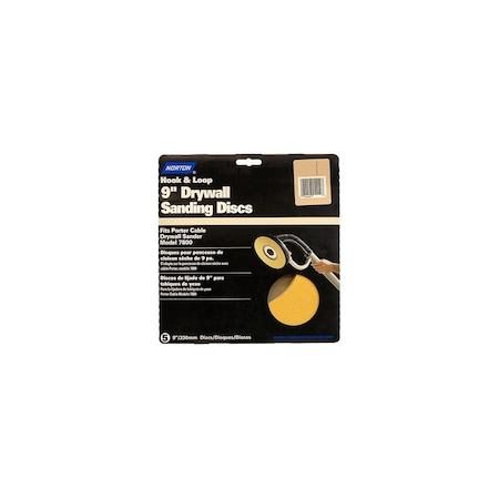 Norton Co Sanding Disc, 9 in Dia, Coated, P150 Grit, Fine, Aluminum Oxide Abrasive 02463