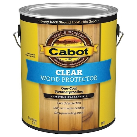 Cabot 140.0002101.007 Wood Protector, Liquid, Clear, 1 gal 2101